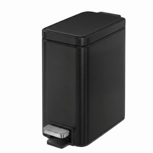 פח אשפה מלבני פדל EKO 5 ליטר טריקה שקטה EKO GENIE Rectangular Pedal Bin צבע שחור מט Matte Black