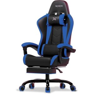 כיסא גיימינג ארגונומי נקסור NEXOR Ergonomic Gaming Chair כולל הדום נשלף צבע כחול Blue